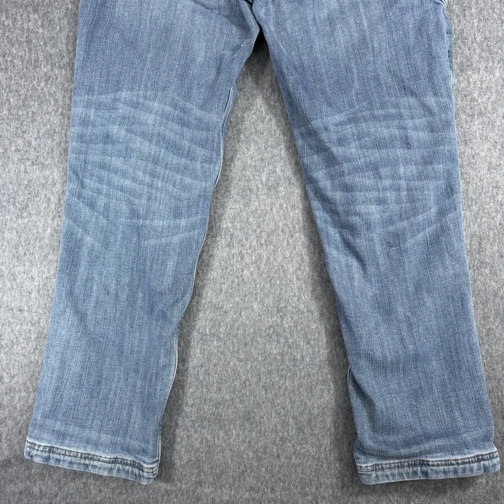 Duluth Jeans Mens 36x30 Blue Ballroom Double Flex Flannel Lined Denim Pants Work